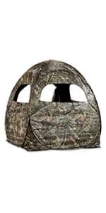 HuntRite Deluxe 4-Panel Spring Steel Hunting Blind; 2 Person Ground Tent for Deer and Turkey Season
