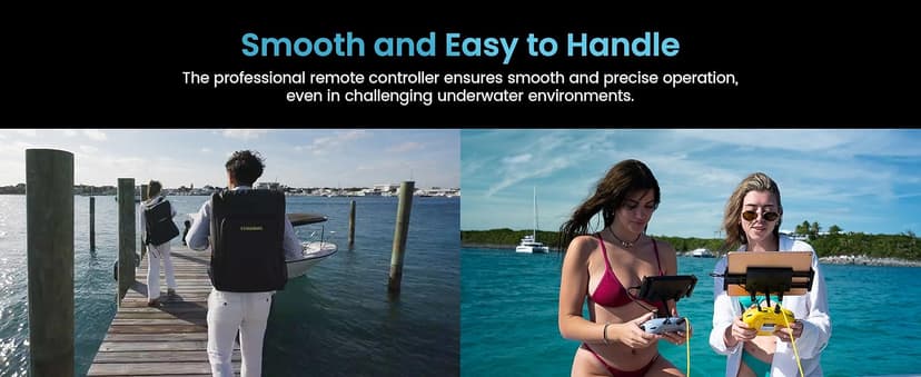 Chasing Gladius MINI S Upgraded Professional Underwater Drone Set, with 4k Resolution + EIS Anti-Shake Camera, Remote Control and App Remote Control, Support Multiple Mounts