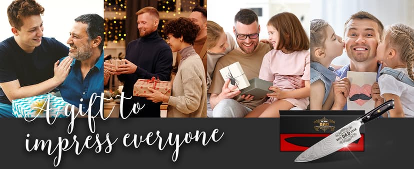 Gifts for Dad Men, Dads Gifts for Dad, Dad Birthday Gift from Daughter Son Kids, 8 inch Pro German 1.4116 Chef Knife, Kitchen Knife Gift Set for Best Dad Father Christmas Xmas Gifts