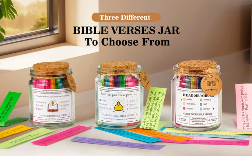 Bible Verse Jar(KJV) - Christian Gifts For Women, Men, Mom, Dad, Friend, Birthday Gifts For Women, Christmas & Mother's Day Gift - Prayer & Hope Jar