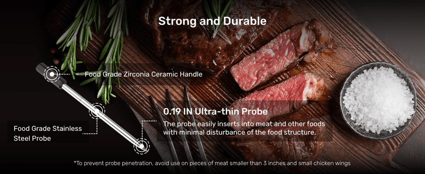 Pro Smart WiFi Wireless Meat Thermometer, Unlimited Range, Improved Stability, Ultra-Thin Probe, Bluetooth Digital Food Thermometer for Remote Monitoring of Oven/Kitchen/BBQ/Grill/Rotisserie
