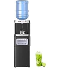 ICEPURE Water Cooler Dispenser with Build-in Ice Maker, Hot and Cold Water Dispenser with Bullet Ice Maker, 33lbs/24H, Child-Lock,Top Loading