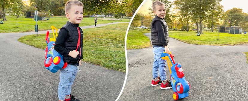 Liberry Toddler Golf Set, Upgraded Kids Golf Cart with Unique Shoulder Strap Design, Indoor and Outdoor Golf Toys for Boys and Girls Aged 1-5 Years Old