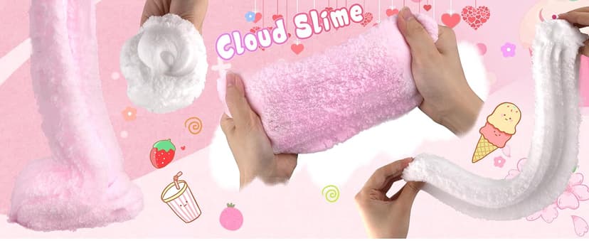 Party favor, goodie bag stuffer, Easter basket filler and sensory toy for kids ages 4-10 6-Pack Pink Slime Kit for Girls, Cloud Butter Squishy Birthday Gift Set B0CYT6D2ZS