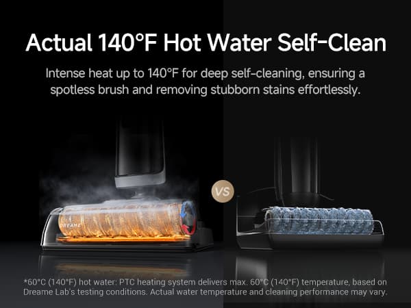 DREAME H14 Pro Wet Dry Vacuum Cleaner, 180° Lie-Flat Vacuum Mop, 140°F Washing and Fast Hot Air Drying, Powerful 18kPa Suction Floor Cleaner Machine, Easy GlideWheel Movement, Smart App Control