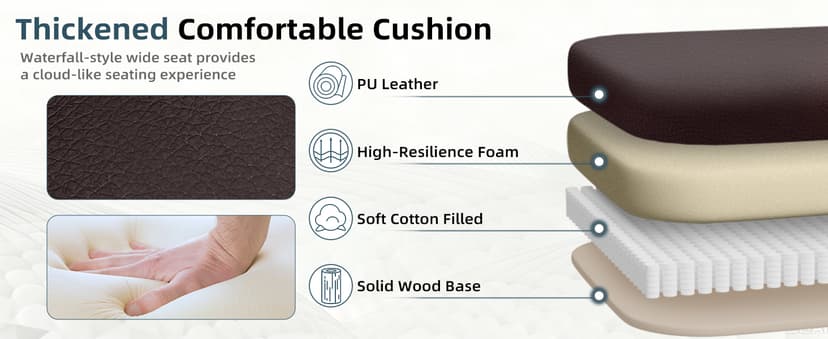 HOMREST 6-Point Massage Office Chair with Heat, Ergonomic Reclining Desk Chair with Footrest, PU Leather Executive Chairs for Home Office, Massaging Computer Chair Gift for Men, Brown