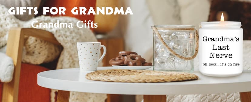 Homsolver Gifts for Grandma from Granddaughter Grandson, Christmas, Birthday, Mother and Grandparents Day, Lavender Scented Candles, Grandma’s Last Nerve
