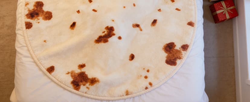 SeaRoomy Burritos Tortilla Blanket, Realistic Food Wrap Blanket Double Sided, Novelty Funny Tortilla Round Giant Soft Blankets (Beige, 47 inches)