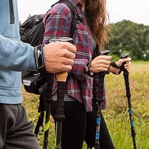 Cascade Mountain Tech Trekking Poles - Carbon Fiber Walking or Hiking Sticks with Quick Adjustable Locks