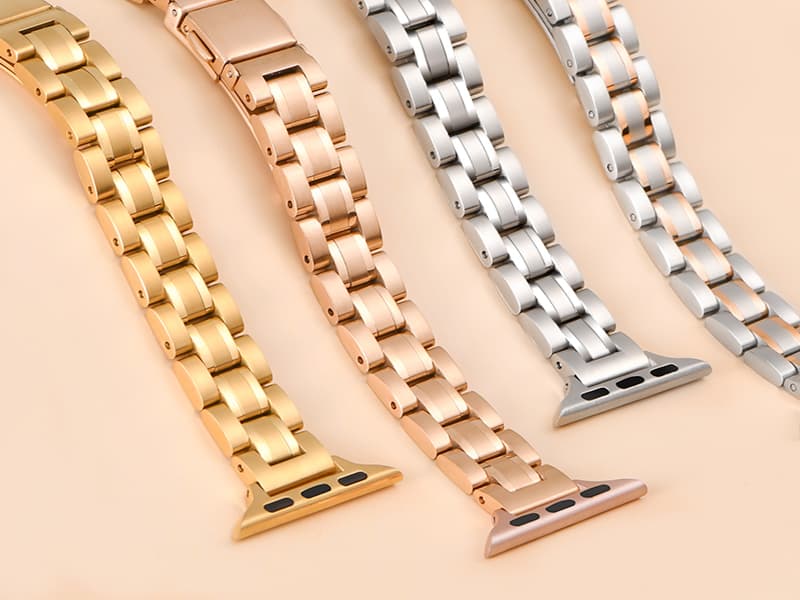 STIROLL Thin Replacement Band Compatible for Apple Watch 38mm 40mm 41mm 42mm(Series 11 10), Stainless Steel Metal Wristband Women Men for iWatch Ultra SE Series 9 8 7 6 5 4 3 2 1, Rose Gold