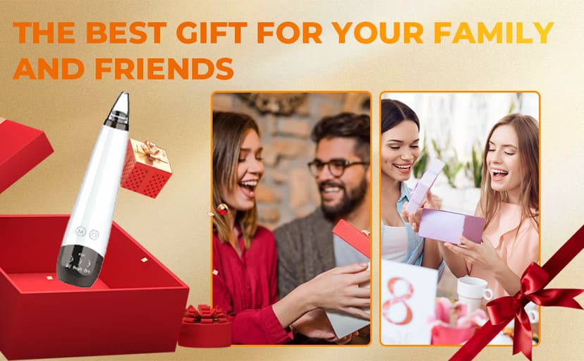 2026 Pore Vacuum, USB Rechargeable Blackhead Remover Vacuum,3 Levels Adjustable Pore Vacuum Blackhead Remover, with 6 Suction Power Probe,4 Golden Needle face Vacuum Pore Cleanser Kit-White