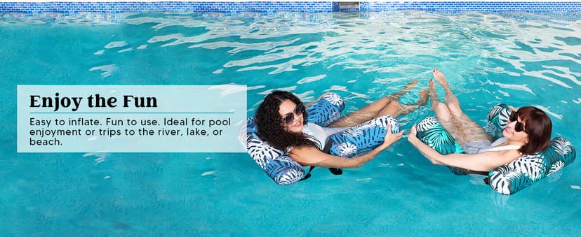 SLOOSH Inflatable Pool Floats Adult,2 Packs Floating Lounge Chairs,Blow up Pool Noodles for Adult Heavy Duty,Floating Chair for Party Summer Water Beach Lake Fun