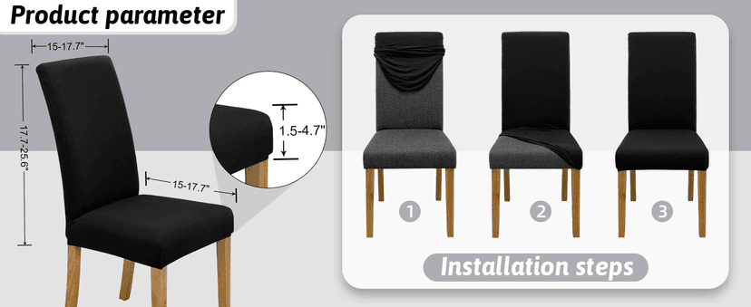 BIETYONE Chair Covers,Dining Room Chair Covers Set of 6,Stretch Kitchen Chair Cover,Washable Dining Chair Cover,Parsons Chair Slipcovers Protective,for Home,Restaurant,Banquet