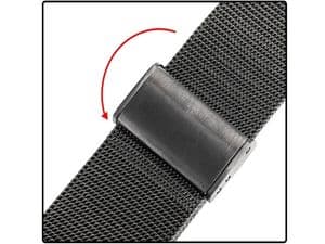 BUREI Men Watches Brown Leather Fashion Minimalist Wrist Watch Simple Ultra Thin Waterproof Quartz Watches All Black Stainless Steel Mesh Band,Gift for Men Women