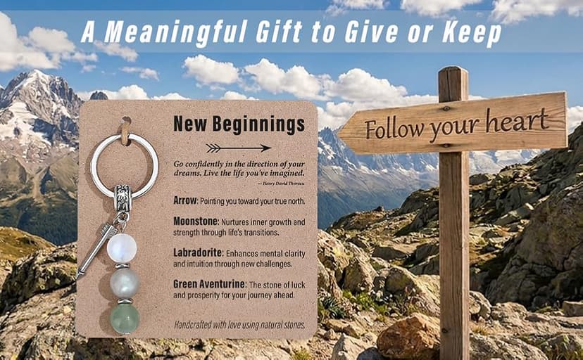 Quietsun Keychain Cute Women Gifts-New Beginnings/Birthday Gifts for Best Friends/Families/Coworkers B0GTZCSP88