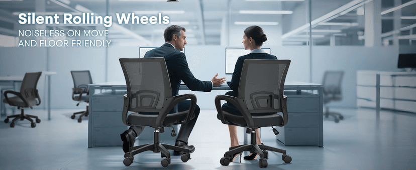 Ergonomic Office Chair - 330Lbs, Breathable Mesh Computer Desk Chair with Lumbar Support & Armrest, Rolling Swivel Adjustable Tilt Lock for Home Office/Gaming, Bedroom Study