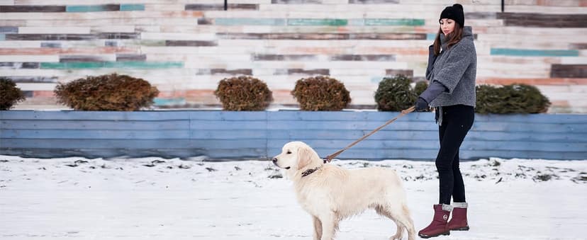 Almusen Snow Boots for Womens Winter Shoes: Warm Fur Lining Mid Calf Boots Women Anti Slip Waterproof Hook Loop Comfortable Outdoor Boot