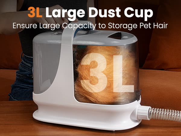 oneisall Dog Grooming Vacuum, 13000Pa Powerful 3L Dust Cup Pet Vacuum with Clipper Nail Grinder & Shedding Brush, 7 in 1 Dog Grooming Kits, Quiet, Large Capacity 3 Suction Levels, BM3