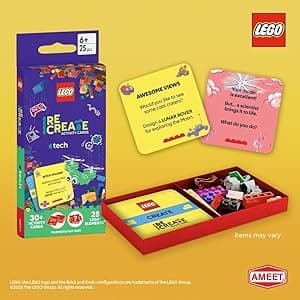 LEGO Recreate Activity Cards – Tech | Build & Play Game with 30+ Activity Cards & 25 LEGO Elements | Ages 6+