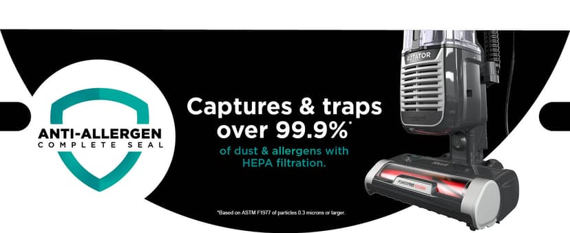 Shark ZU102 Rotator Pet Upright Vacuum with PowerFins HairPro & Odor Neutralizer Technology, Charcoal, 2.9 L Dust Cup