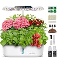 Plant Germination Kit Herb Vegetable Growth Lamp Countertop, Hydroponic Planter Grower Harvest Lettuce for Healthy Home Cooks Ahopegarden Indoor Garden Hydroponics Growing System: 10 Pods Kit with LED B0B6BB4TVC