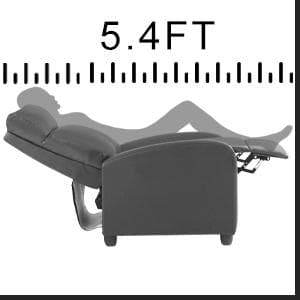 FDW Recliner Sofa Massage Chair Home Theater Seating with Lumbar Support and Padded Backrest for Living Room and Bedroom (Leather, Black)