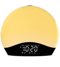 Wake Up Light Sunrise Alarm Clock for Bedroom, 17 Nightlights, Sound Machine with 5W Bluetooth Speaker, 25 Soothing Sounds, SleepTimer, Dual Alarms, FM Radio, Ideal Gift for Baby, Kids, Adults, Senior