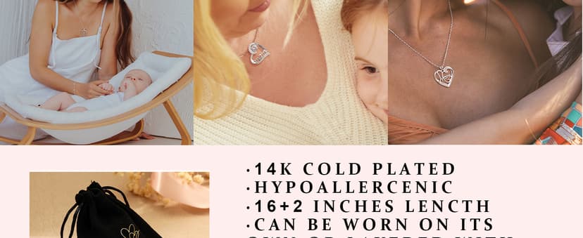 Moodear Mothers Day Gifts Mama Pendant Necklaces for Women - Dainty Small 18K Gold Plated Mom Necklace Non Tarnish Gift for Mom,New Mom Trendy