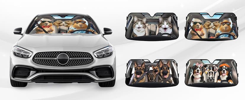 GENANY Hunting Car Sun Shade for Car SUV Truck (55x30 inches), Deer Skull Sun Shade Windshield, Shades for Front Windows, Protector Blocks UV, Car Decor