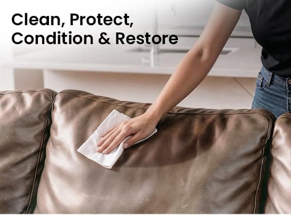 EVEO Leather Cleaner Wipes 4-in-1 Leather Cleaner and Conditioner for Furniture, Car Interior, Couch, Shoes & Purses – UV Protection, XL Moistened Cleaning Wipes Restore & Protect – 3 Pack (90 Total)