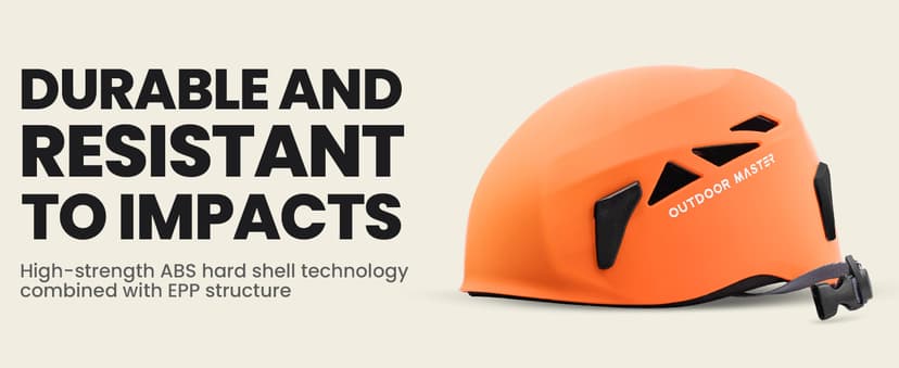 OutdoorMaster Climbing Helmet Rock Rescue Helmet Adjustable Lightweight Mountaineering Hiking Caving Helmet Adults Work Safety Helmet