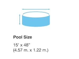 Intex 28167EH Easy Set Inflatable Swimming Pool Set: 15ft x 48in – Includes 1000 GPH Cartridge Filter Pump – Removable Ladder – Pool Cover – Ground