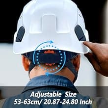ANSI-Certified Industrial Safety Helmet RGS-6C with Adjustable Vents, 6-Point Suspension Hard Hats for Construction, Rescue, Outdoor Work