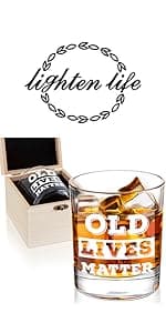 LIGHTEN LIFE Daddy's Sippy Cup Whiskey Glass 12 oz,Unique Dad Gift in Valued Wooden Box,Funny Gag Gift for New Dad,Father,Husband from Kids Wife for Father's Day,Birthday,Christmas