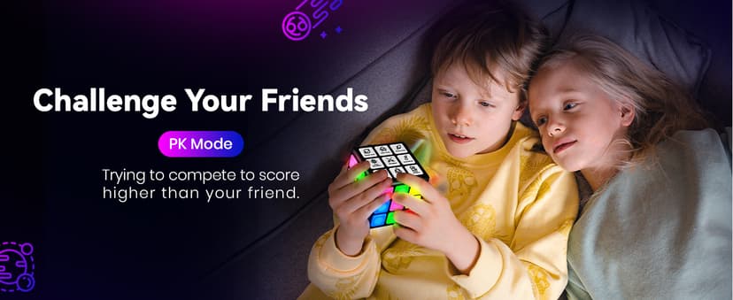 Rechargeable Game Handheld Cube - 15 Fun Brain & Memory Game with Score Screen - Christmas Easter Birthday Gifts for Boys Girls Ages 6-12+ Years Old - Toy Gift Idea for Kids Teens (Black)