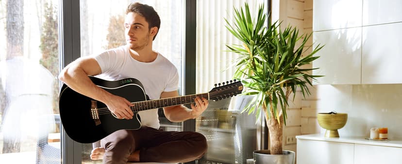 Vangoa 12 String Guitar Acoustic Electric, Upgraded Guitar 12 Strings Bundle for Beginner Intermediate Adults Teens, Guitarra de 12 Cuerdas, Spruce Top Bone Nut, Black, Matte