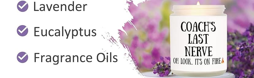 Niyewsor Soccer Coach Gifts, Lavender Scented Soy Wax Candle, Best Coach Christmas Gifts from Basketball/Baseball Team, Thank You Gift for Fitness/Athletic/Personal Trainer, Handmade, 7oz