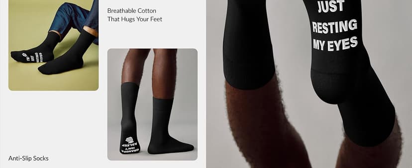 Jeasona Grandpa Gifts Funny Gifts for Grandpa Birthday Novelty Non-slip Socks