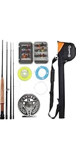 Sougayilang Fly Fishing Reel Large Arbor 2+1 BB with CNC-machined Aluminum Alloy Body and Spool in Fly Reel