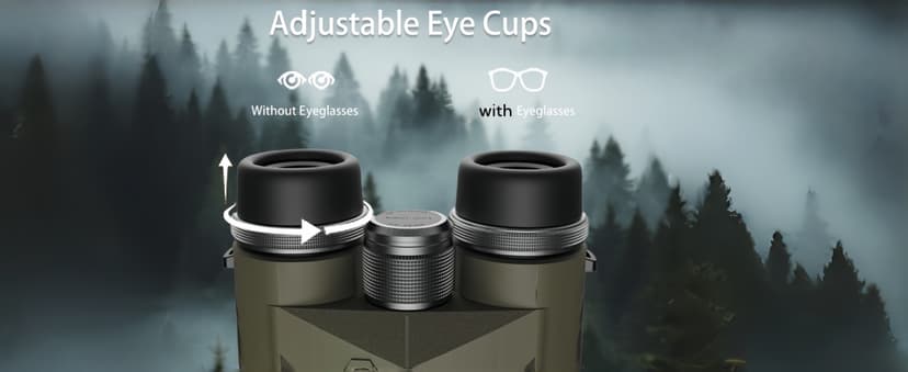 Rangefinder Binoculars for Hunting, 1968 Yard Long Range Laser Rangefinding 10x42mm, Fast 0.15s IP65 Waterproof ±0.5m Accuracy Range Finder Built in for Hunter/Outdoors