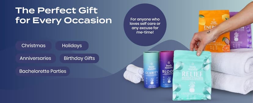 Body Restore Shower Steamers Aromatherapy 6 Pack - Birthday Gifts for Men, Women, Dad Gift, Stress Relief, Relaxation, Self Care - Clarity