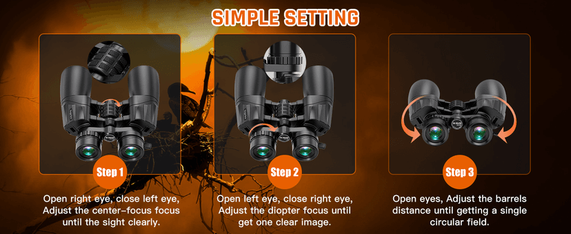 10-30x50 Zoom Binoculars for Adults, High Powered Military Binoculars for Bird Watching Traveling Hunting Concerts with Large View,BAK4,FMC Lens,Clear Low Light Vision at Night