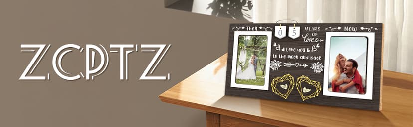 Then & Now Anniversary Picture Frame - 1-99 Years Anniversary Wedding Gift for Couple, Engagement Bridal Shower Gifts for Couples Wood Photo Frame Holds 2 4x6 Inches Photos