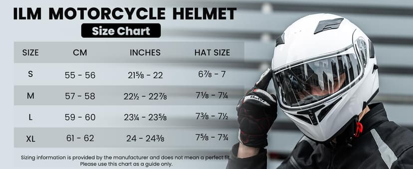 ILM Motorcycle Dual Visor Flip up Modular Full Face Helmet DOT Model 902/902L