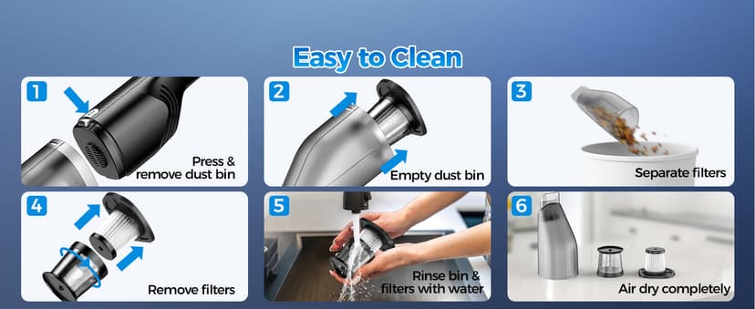 Antaha Handheld Vacuum Cordless -Car Vacuum Portable Cordless Cleaner with 11000Pa Powerful Suction,1.2lbs Lightweight, Type-C Charge, Multiple Accessories, Portable Hand Vacuum for Home, Pet and Car