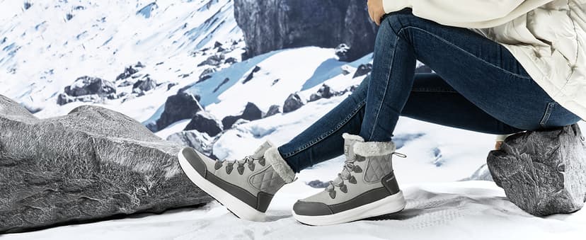 Dannto Womens Winter Snow Boots Warm Fur Lined Ankle Shoes Water Resistant Booties Non Slip Sole