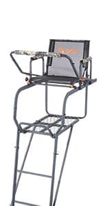 Guide Gear 15.5' Ladder Tree Stand for Hunting with Mesh Seat, Hunting Gear, Equipment, and Accessories