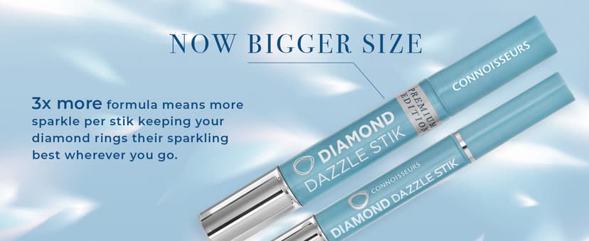 CONNOISSEURS Diamond Dazzle Stik - Portable Diamond Cleaner for Rings and Other Jewelry - Bring Out The Sparkle in Your Diamonds and Precious Stones