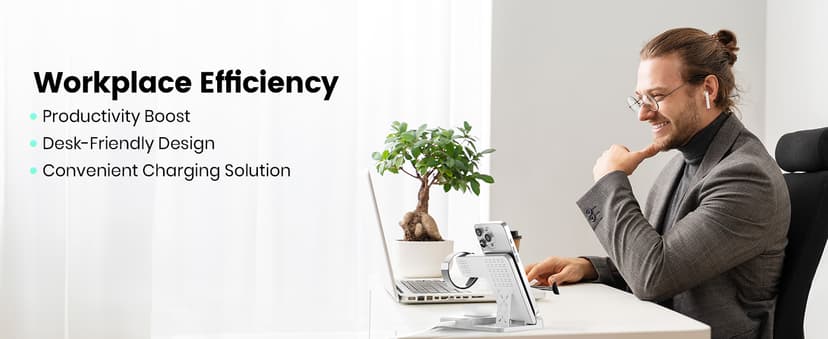 Wireless Charger Stand Charging Station: 3 in 1 Charger Stand Multiple Devices for Apple - iPhone 17 16e 16 15 14 Pro Max 13 12 - Watch 11 10 9 8 7 6 5 4 3 2 SE and Ultra Series-Airpods 4 3 Pro, White