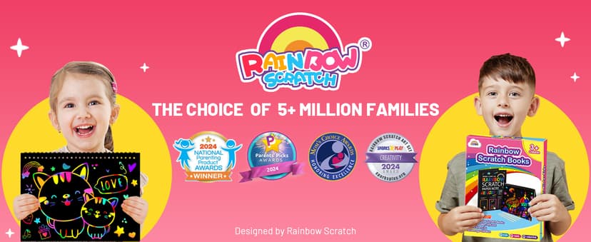 ZMLM Scratch Paper Art-Crafts Gift: 2 Pack Rainbow Notebooks Supplies Toys Easter Basket Stuffers for 3 4 5 6 7 8 9 10 Years Old Girls and Boys Kids Birthday Party Games (Pink)